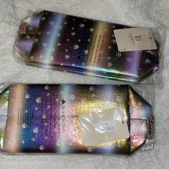 10”W x 4.5” L x 3.5” Deep Fadivo New York Cosmetic Bags w/Strap nwt - Picture 7 of 7